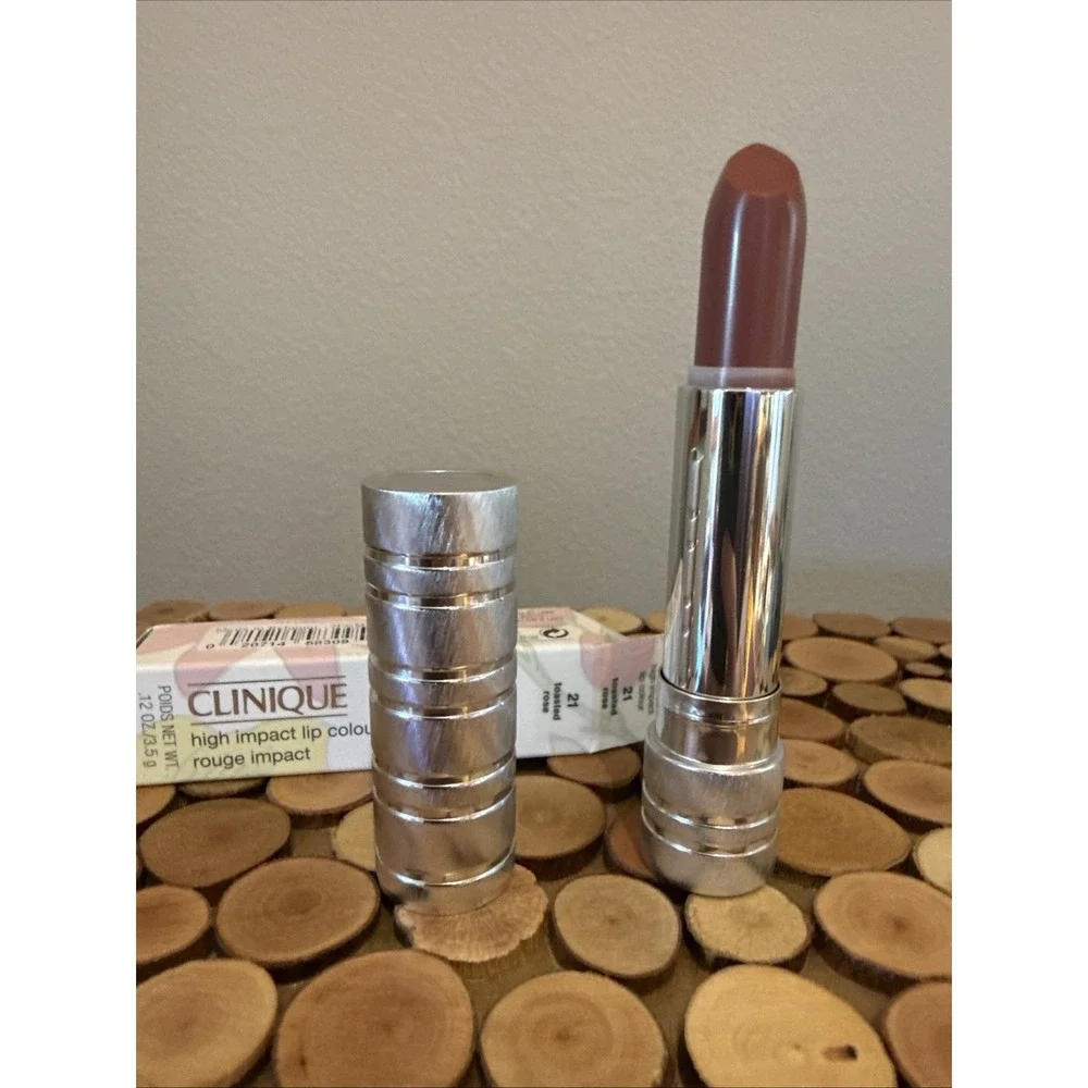 Clinique High Impact Lip Colour 21 Toasted Rose NIB Full Size .12‎ Oz